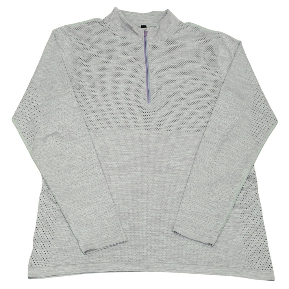 Lululemon Men's XL Half Zip Pullover Gray Purple Ventilated Running Training